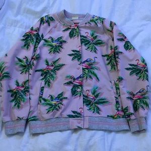Zara Girls Jacket Flamingo Snap Buttons